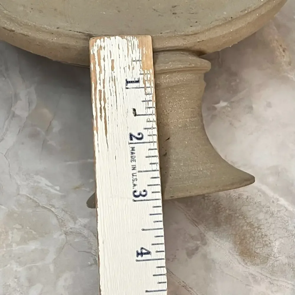 Sandstone Pottery Flat Water Vase Vessel Brown Signed